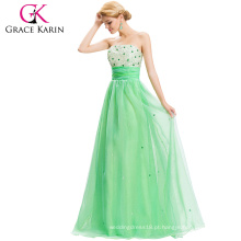 Grace Karin Fashion Sexy Strapless Beaded Green Long Prom Dress CL4424